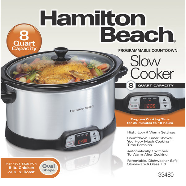 Hamilton Beach® Programmable Countdown Slow Cooker 8 Quart Capacity